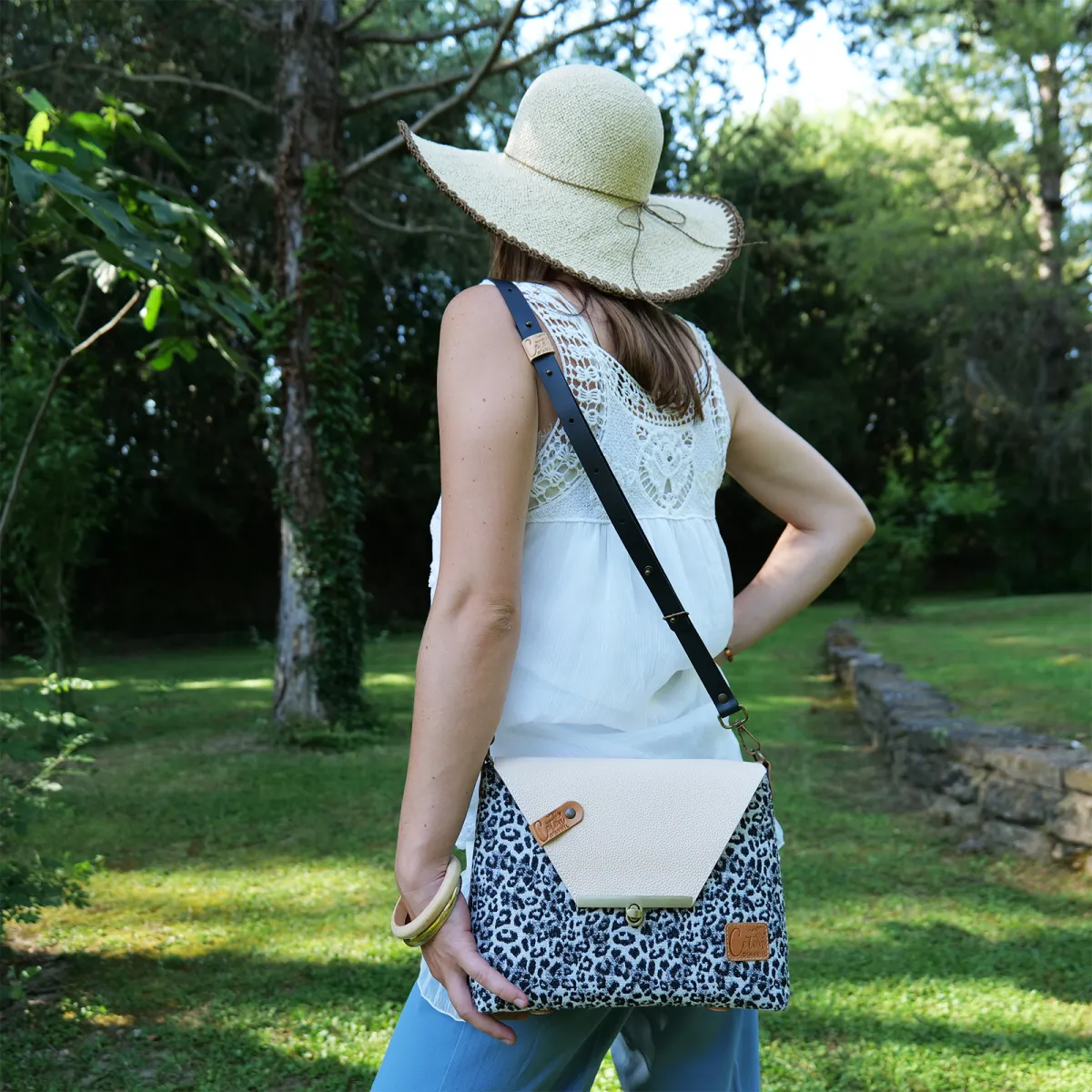 Sac à main Bandoulière Coton d'Avril ESTELLO Leopard