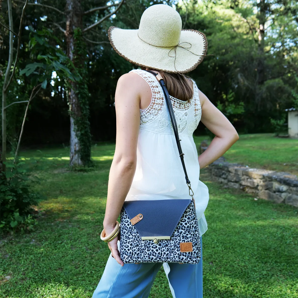 Sac à main Bandoulière Coton d'Avril ESTELLO Leopard