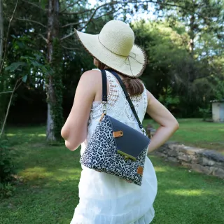 Sac à main Bandoulière Coton d'Avril ESTELLO Leopard