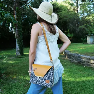 Sac à main Bandoulière Coton d'Avril ESTELLO Leopard