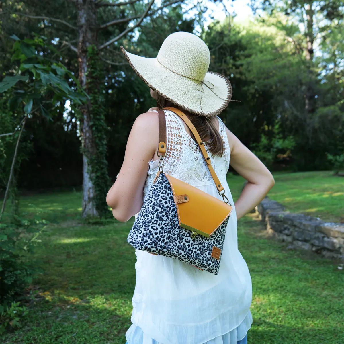 Sac à main Bandoulière Coton d'Avril ESTELLO Leopard