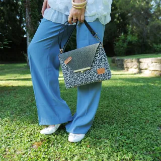 Sac à main Bandoulière Coton d'Avril ESTELLO Leopard