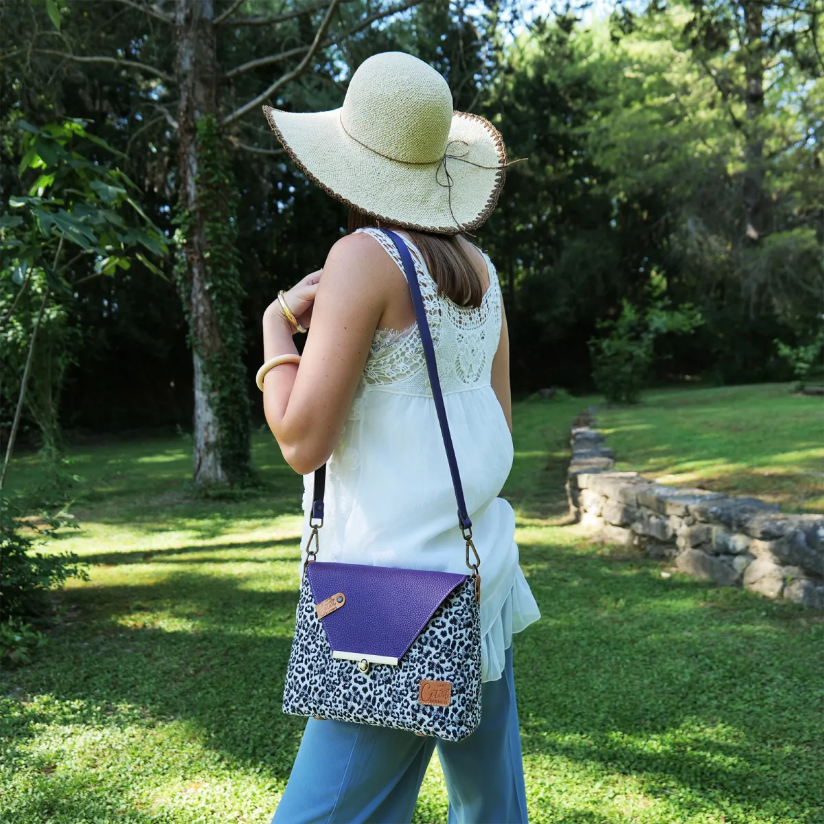Sac à main Bandoulière Coton d'Avril ESTELLO Leopard