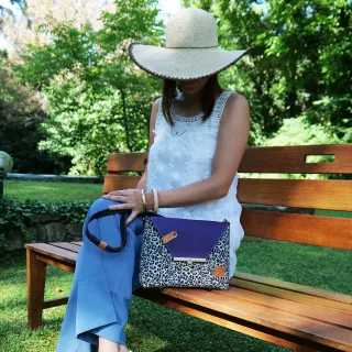 Sac à main Bandoulière Coton d'Avril ESTELLO Leopard