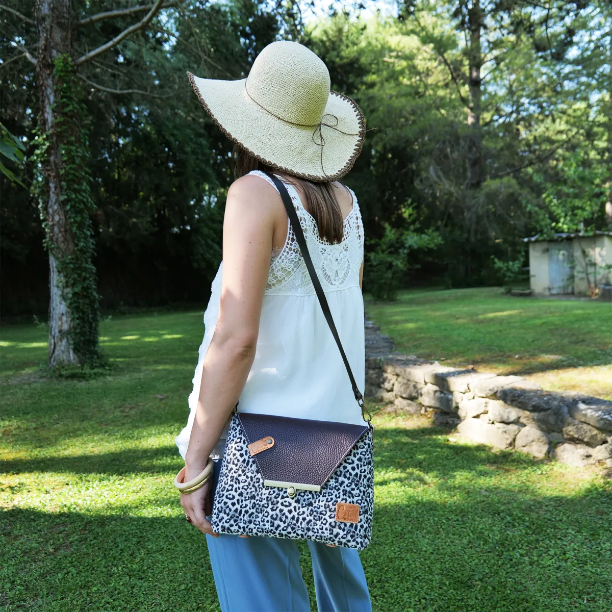 Sac à main Bandoulière Coton d'Avril ESTELLO Leopard