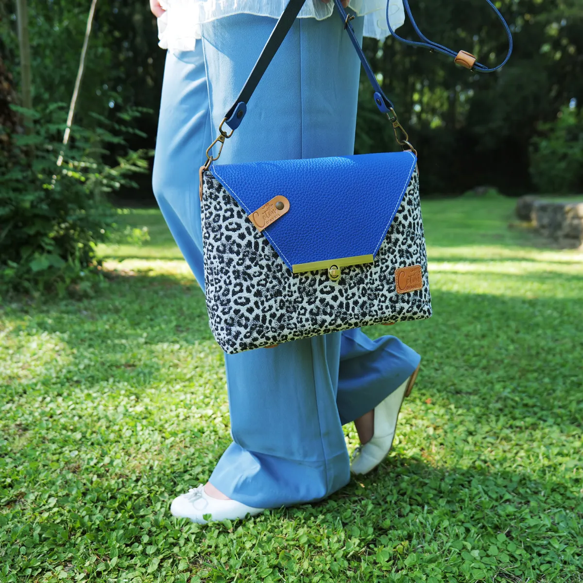 Sac à main Bandoulière Coton d'Avril ESTELLO Leopard