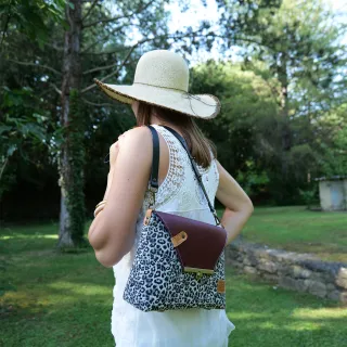 Sac à main Bandoulière Coton d'Avril ESTELLO Leopard