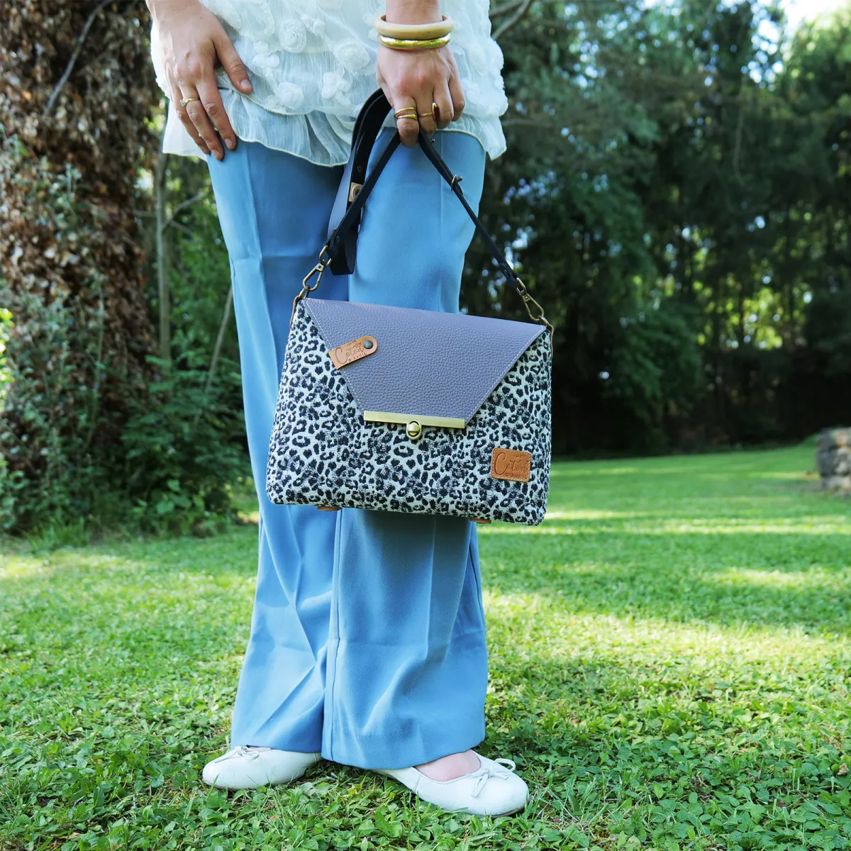 Sac à main Bandoulière Coton d'Avril ESTELLO Leopard