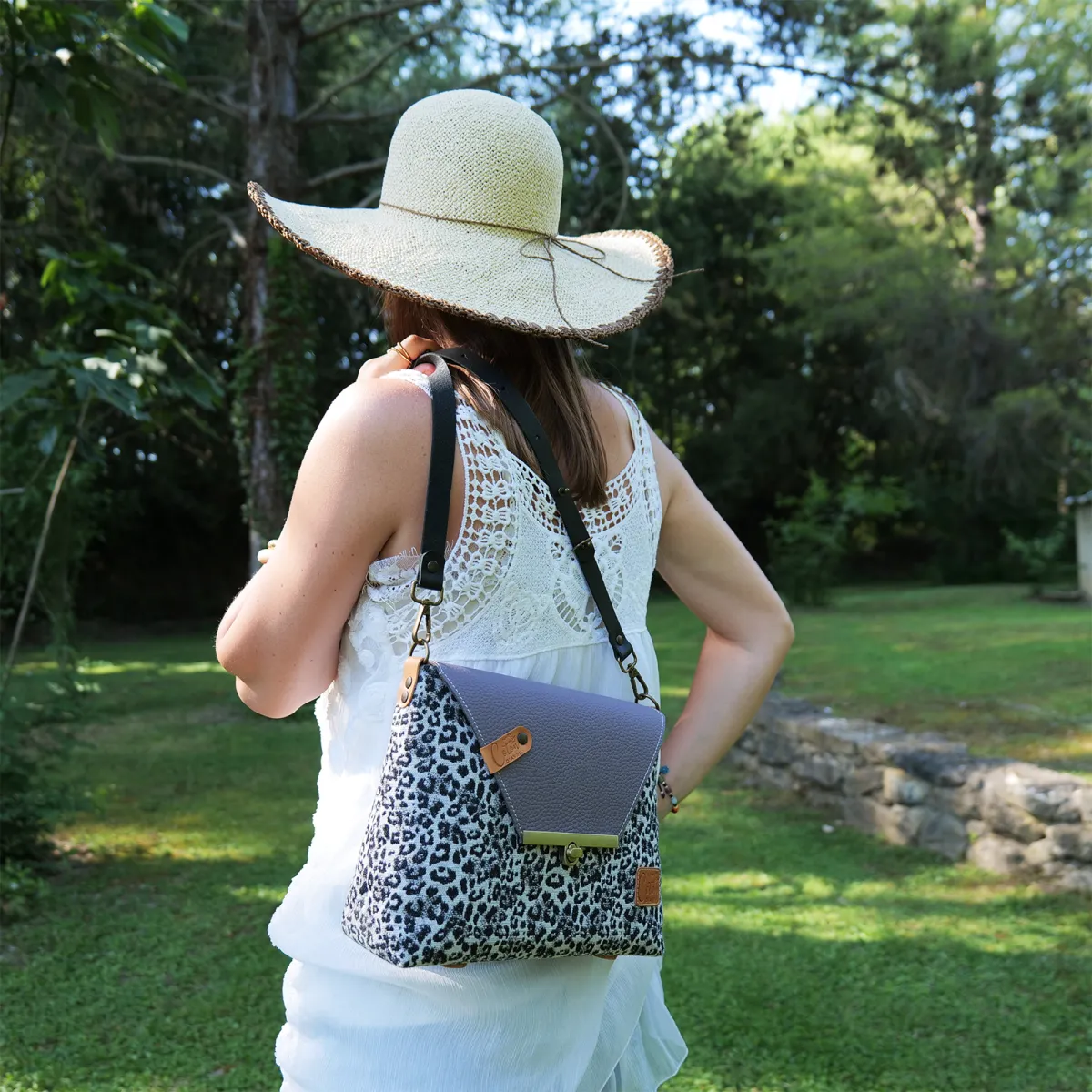 Sac à main Bandoulière Coton d'Avril ESTELLO Leopard