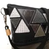 Sac à main bandoulière Coton d'Avril BEATRIS Edition Jean triangles carbone
