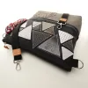 Sac à main bandoulière Coton d'Avril BEATRIS Edition Jean triangles carbone