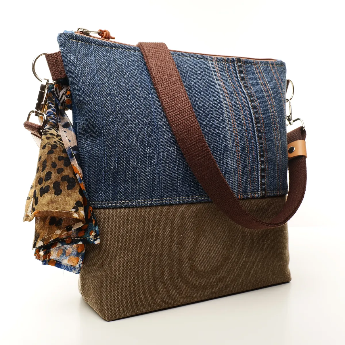 Sac à main bandoulière Coton d'Avril BEATRIS Edition Jean triangles épices