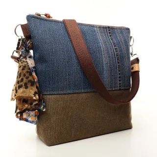 Sac à main bandoulière Coton d'Avril BEATRIS Edition Jean triangles épices