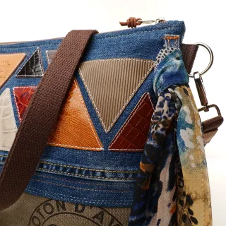 Sac à main bandoulière Coton d'Avril BEATRIS Edition Jean triangles épices