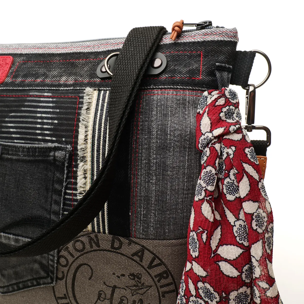 Sac à main bandoulière Coton d'Avril BEATRIS Edition Jean Cobalt