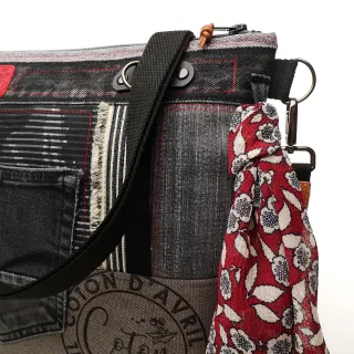 Sac à main bandoulière Coton d'Avril BEATRIS Edition Jean Cobalt
