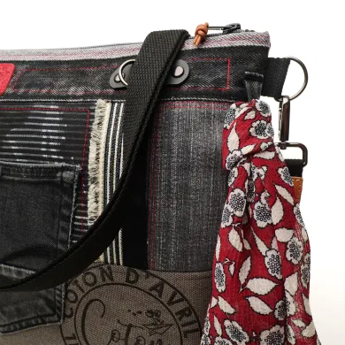 Sac à main bandoulière Coton d'Avril BEATRIS Edition Jean Cobalt
