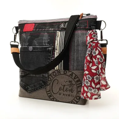 Sac à main bandoulière Coton d'Avril BEATRIS Edition Jean Cobalt