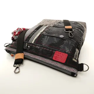 Sac à main bandoulière Coton d'Avril BEATRIS Edition Jean Cobalt