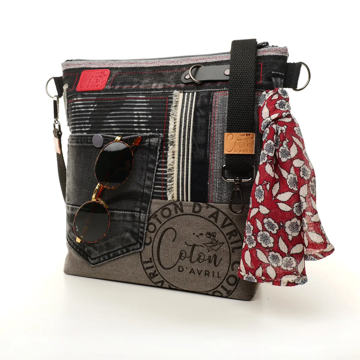 Sac à main bandoulière Coton d'Avril BEATRIS Edition Jean Cobalt