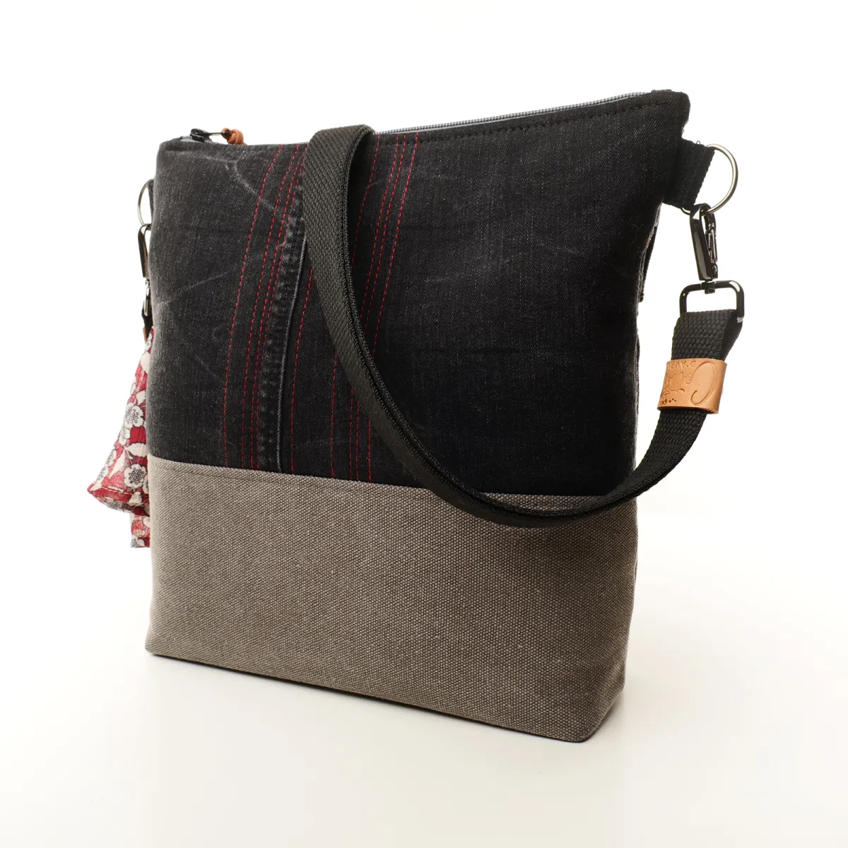 Sac à main bandoulière Coton d'Avril BEATRIS Edition Jean Cobalt