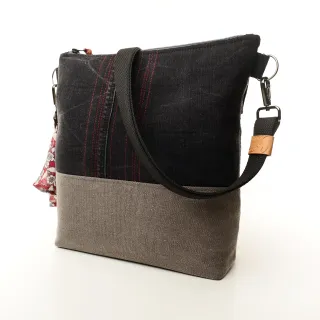 Sac à main bandoulière Coton d'Avril BEATRIS Edition Jean Cobalt