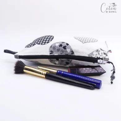 Pochette Trousse Maquillage CŒURS NB