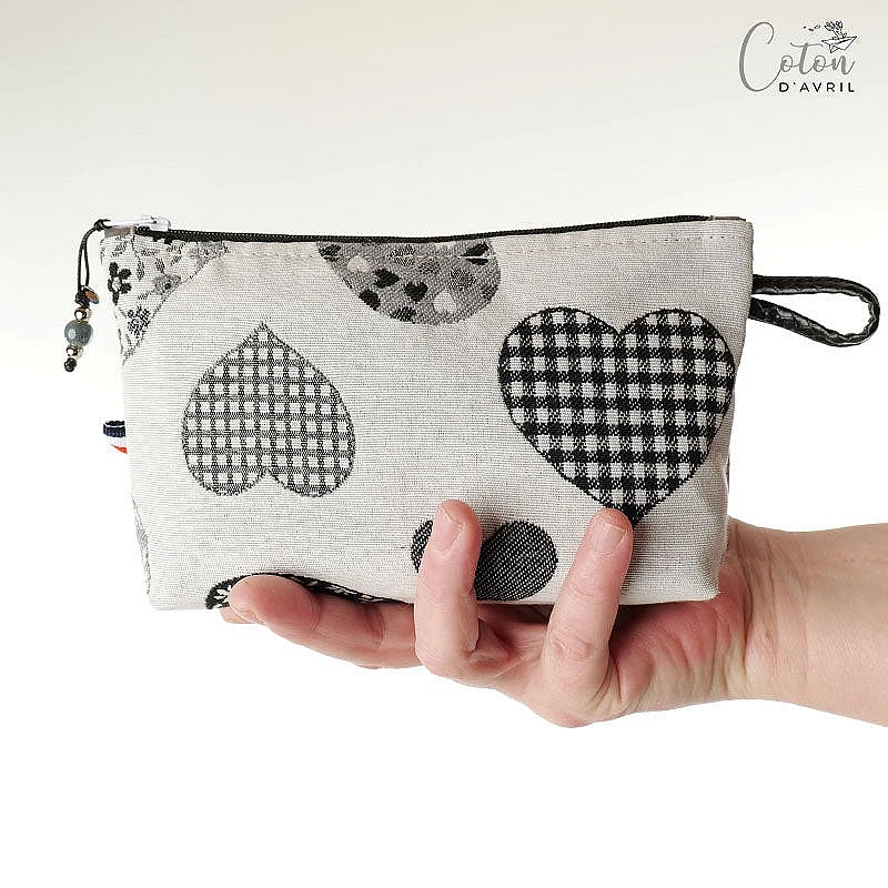 Pochette Trousse Maquillage CŒURS NB