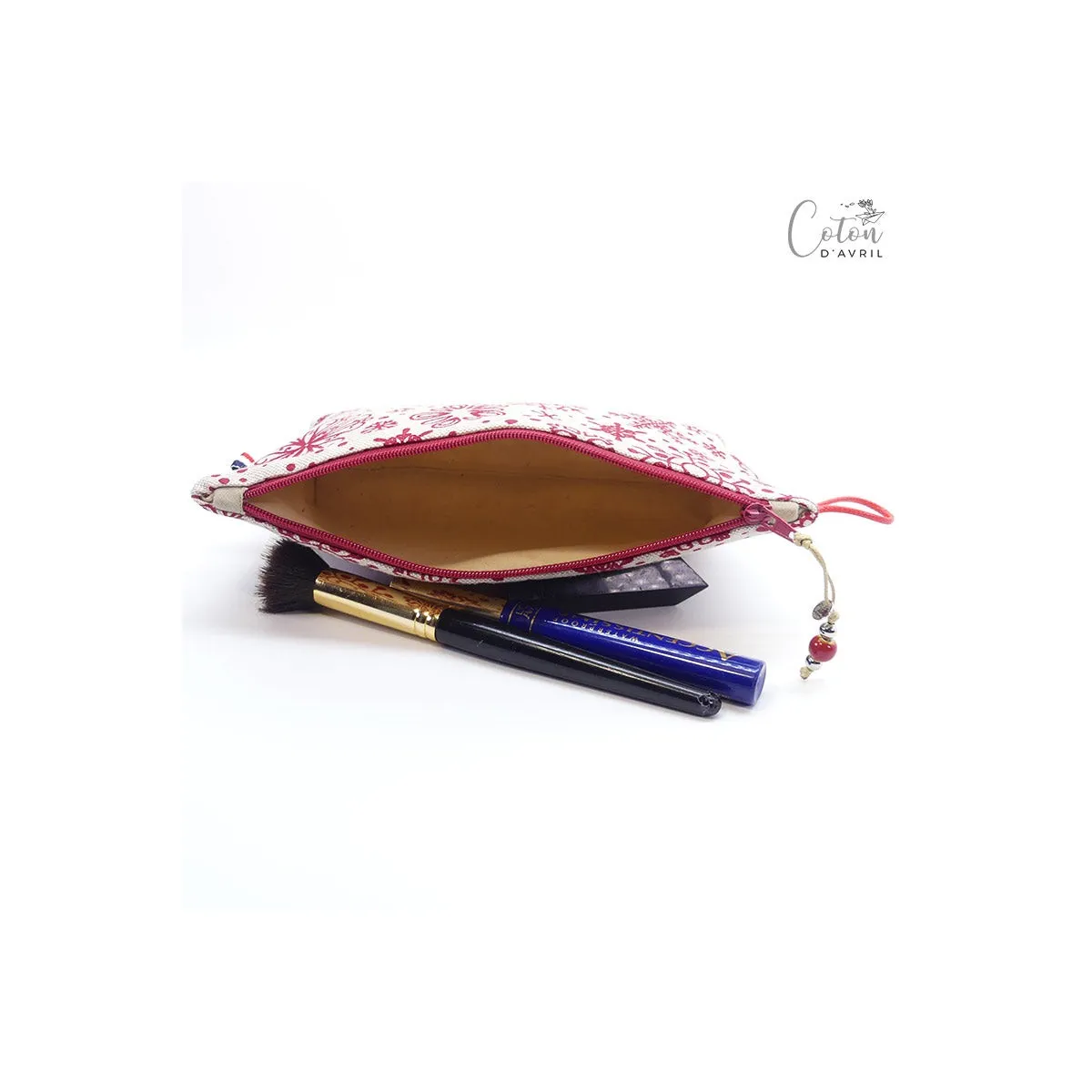 Pochette Trousse Maquillage FLOCONS Rouge