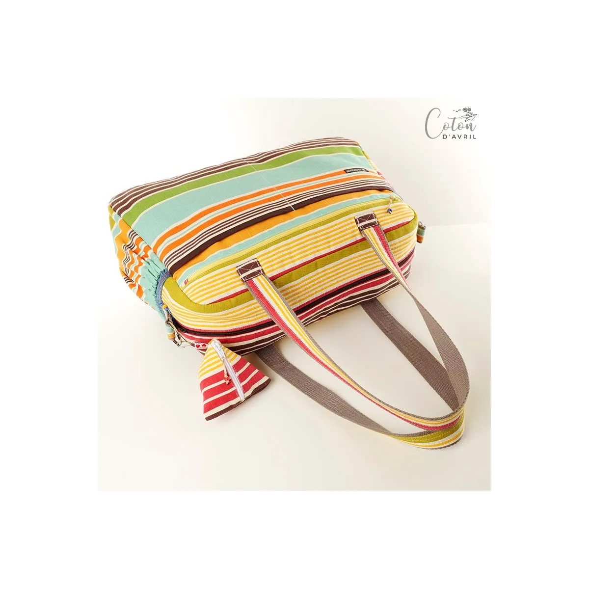 Sac à langer ou sac weekend Jeans imprimé rayé