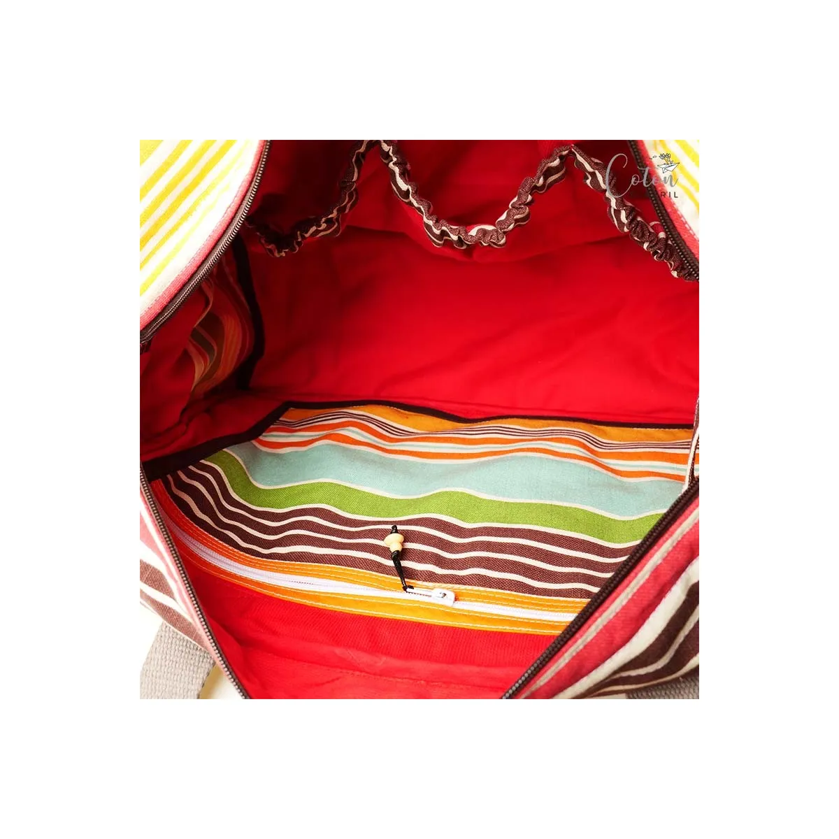 Sac à langer ou sac weekend Jeans imprimé rayé