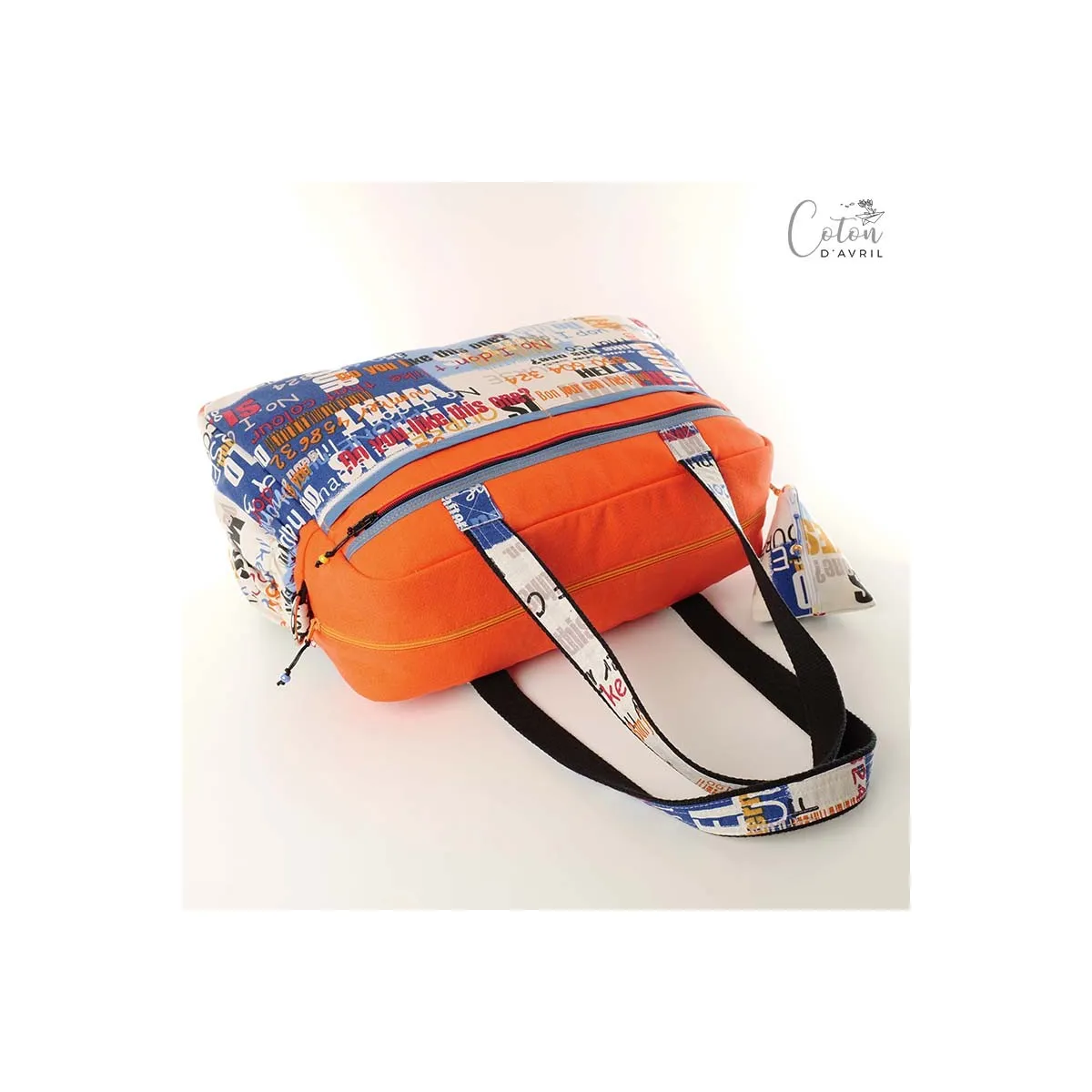 Sac à langer ou sac weekend orange imprimé
