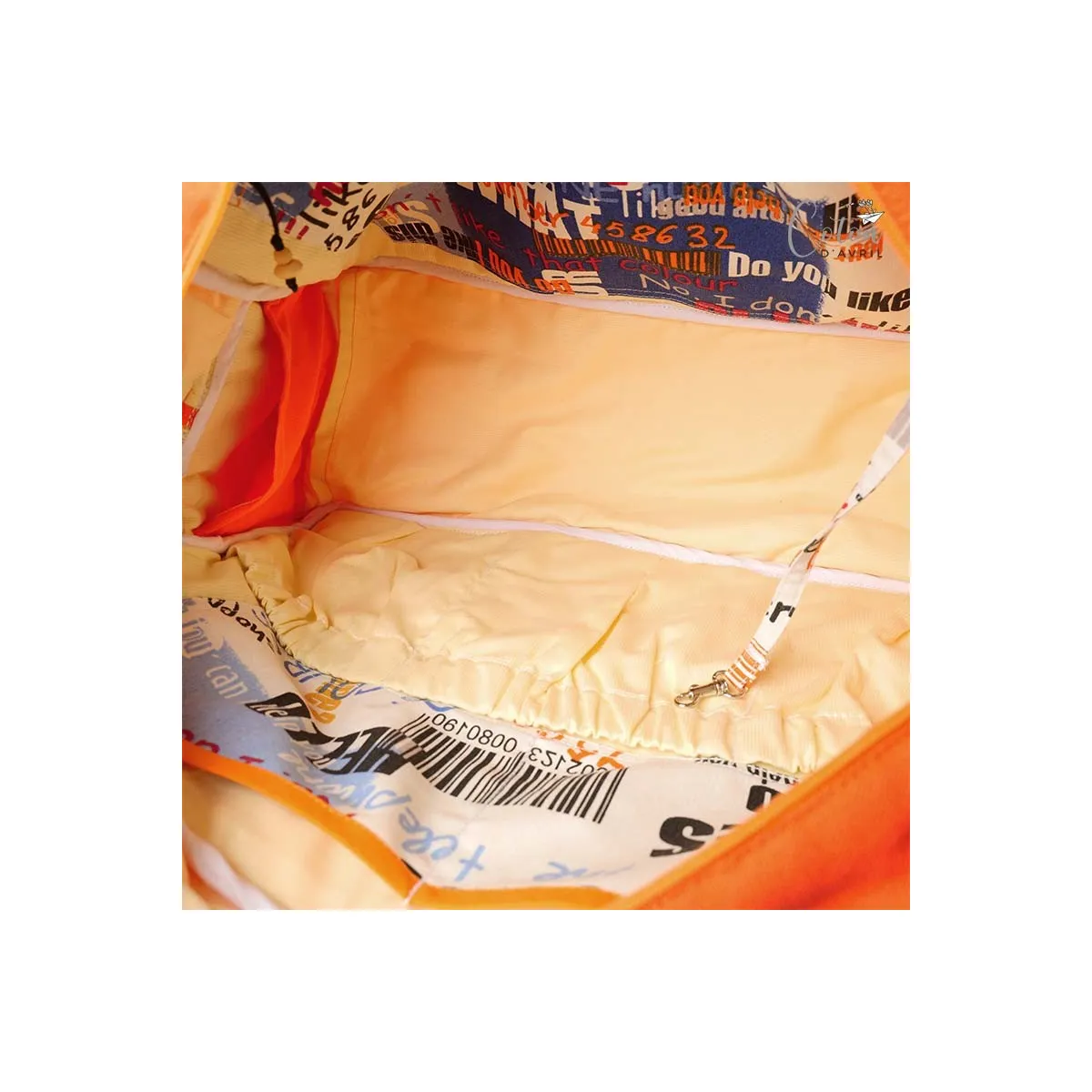 Sac à langer ou sac weekend orange imprimé
