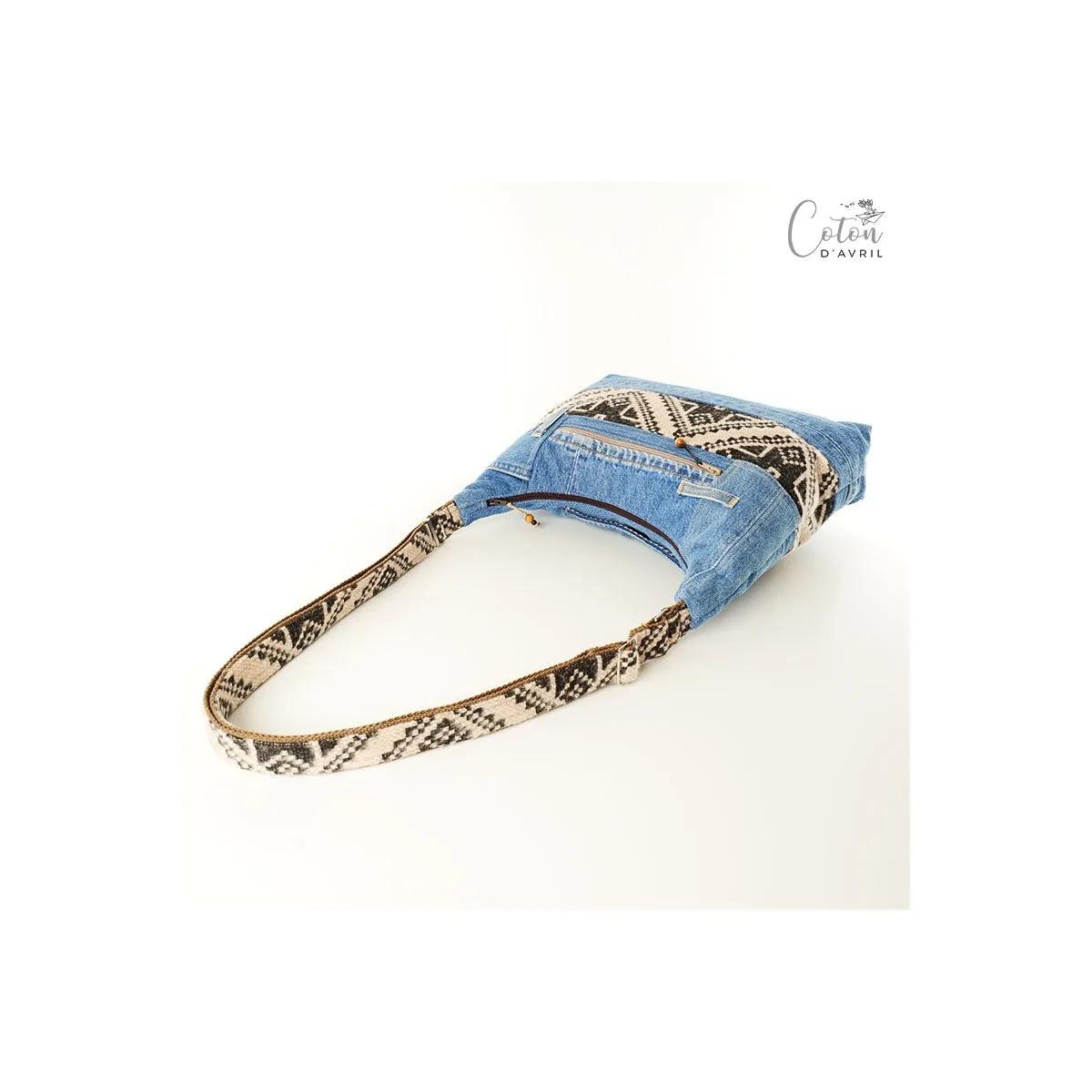 Sac à main Coton d'Avril ALPILLES Jeans Bleu Ethnique