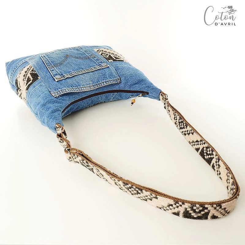 Sac à main Coton d'Avril ALPILLES Jeans Bleu Ethnique