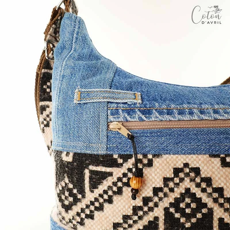 Sac à main Coton d'Avril ALPILLES Jeans Bleu Ethnique
