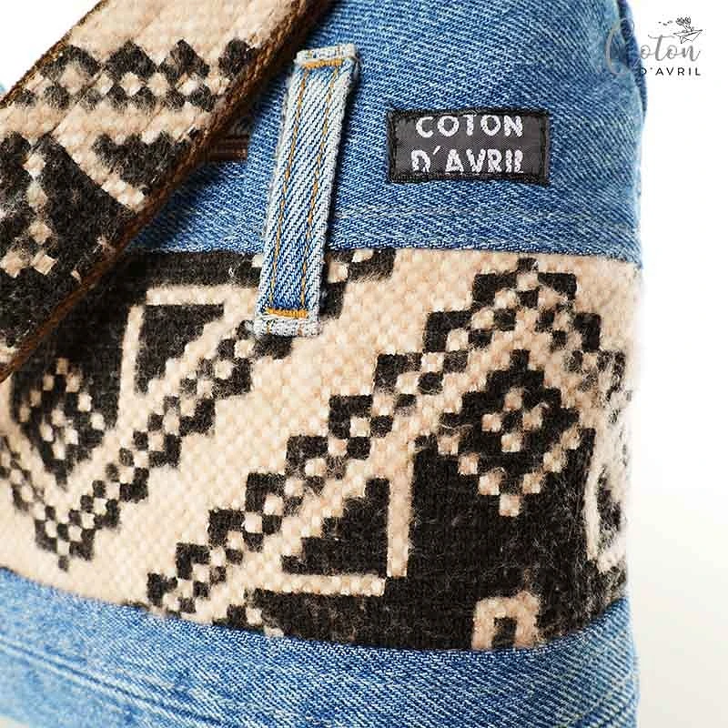 Sac à main Coton d'Avril ALPILLES Jeans Bleu Ethnique