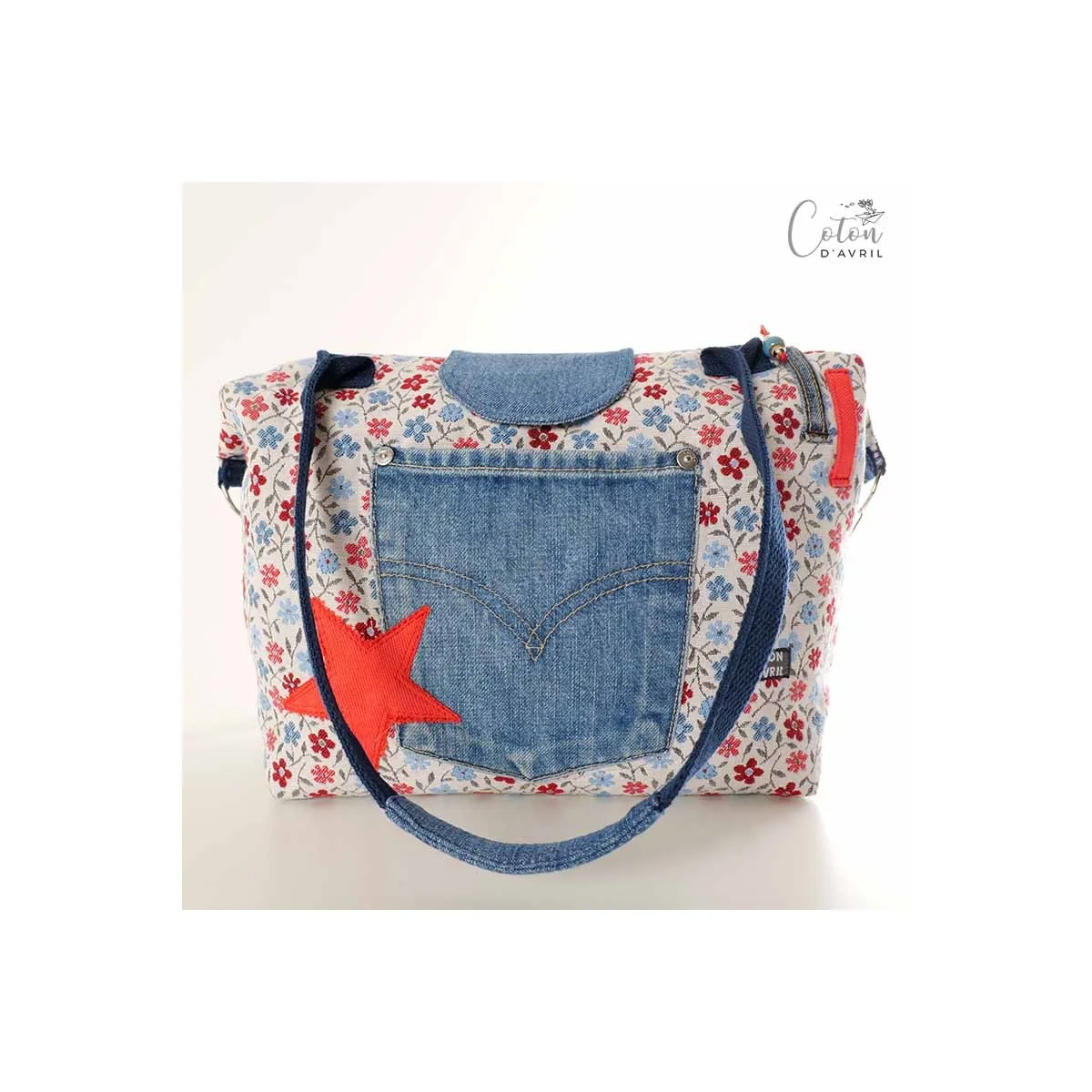 Sac à main D20 Fleuri Coton d'Avril