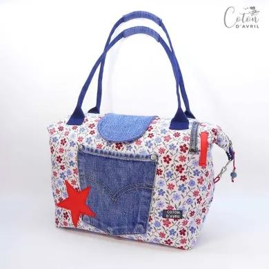 Sac à main D20 Fleuri Coton d'Avril