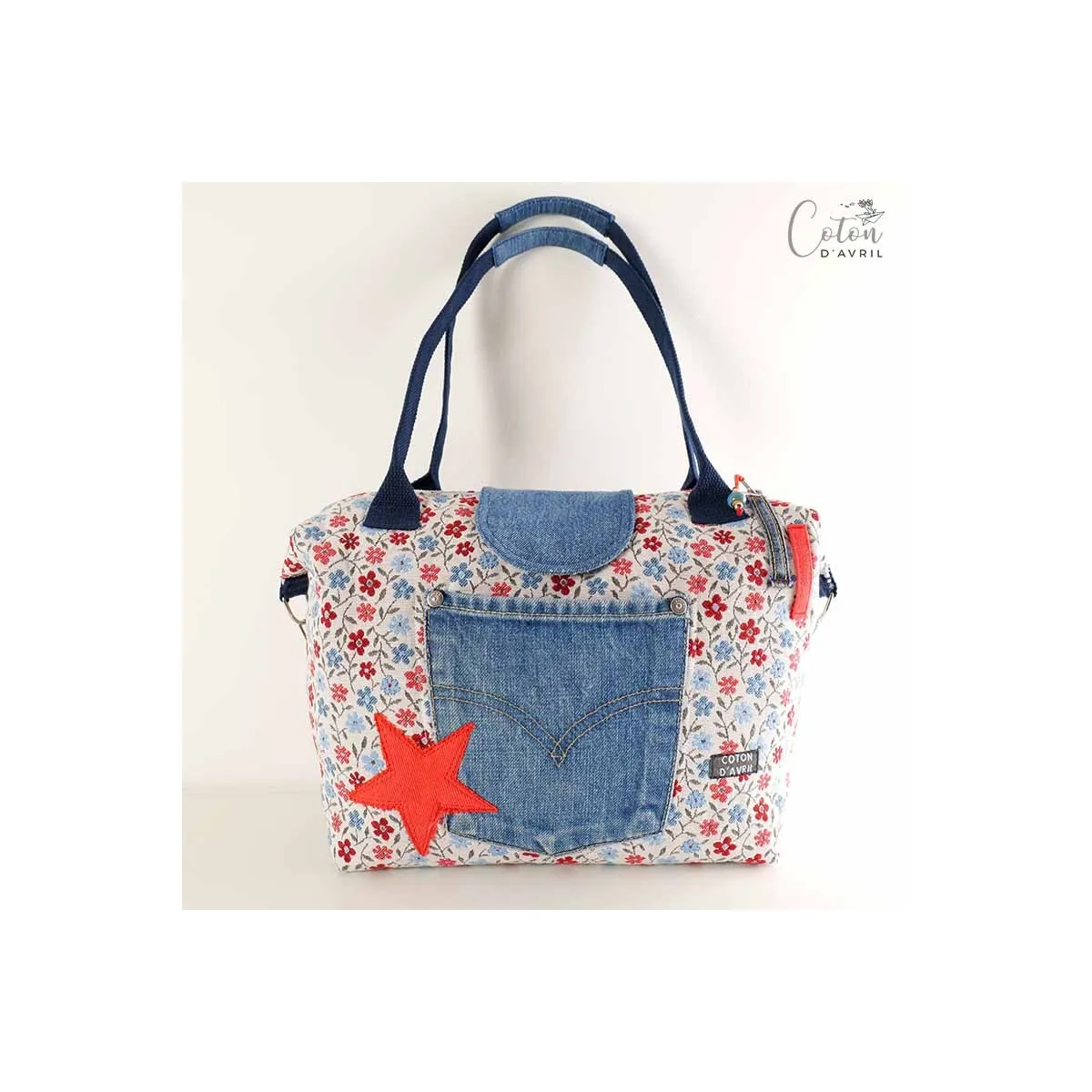 Sac à main D20 Fleuri Coton d'Avril