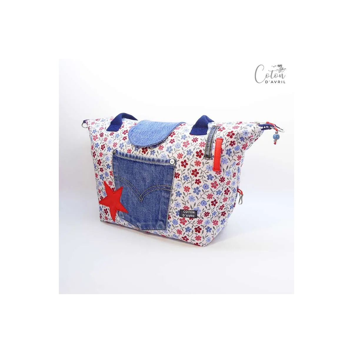 Sac à main D20 Fleuri Coton d'Avril