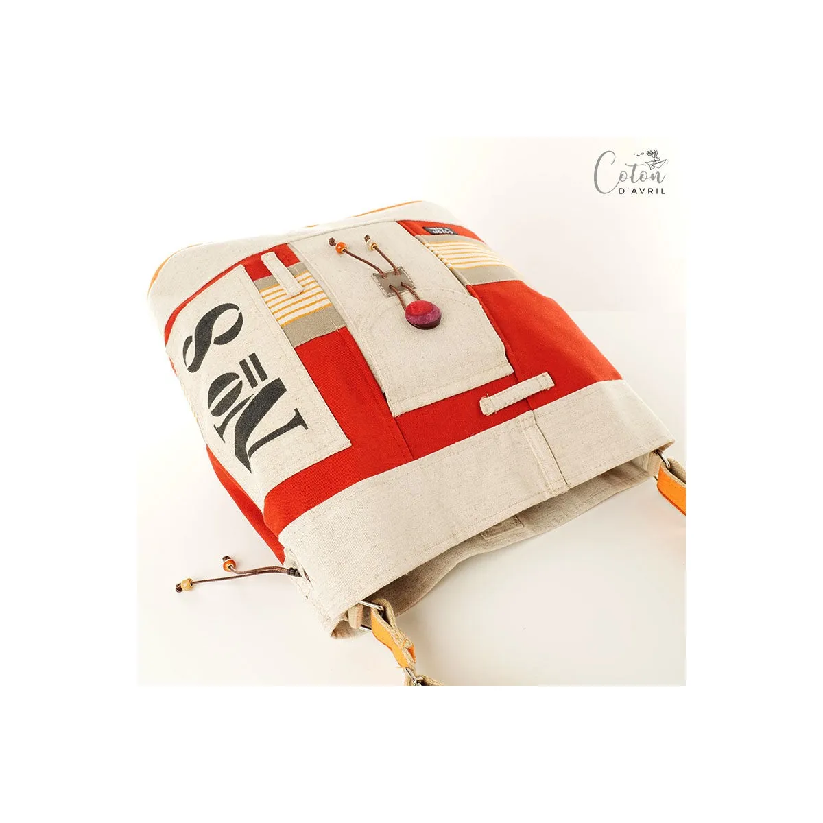 Sac Ecru Brique Orange N°8