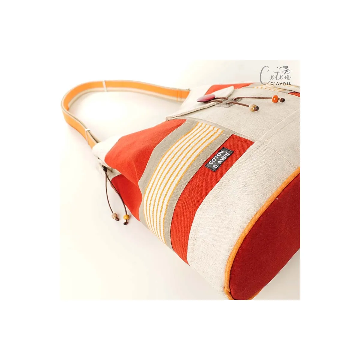 Sac Ecru Brique Orange N°8