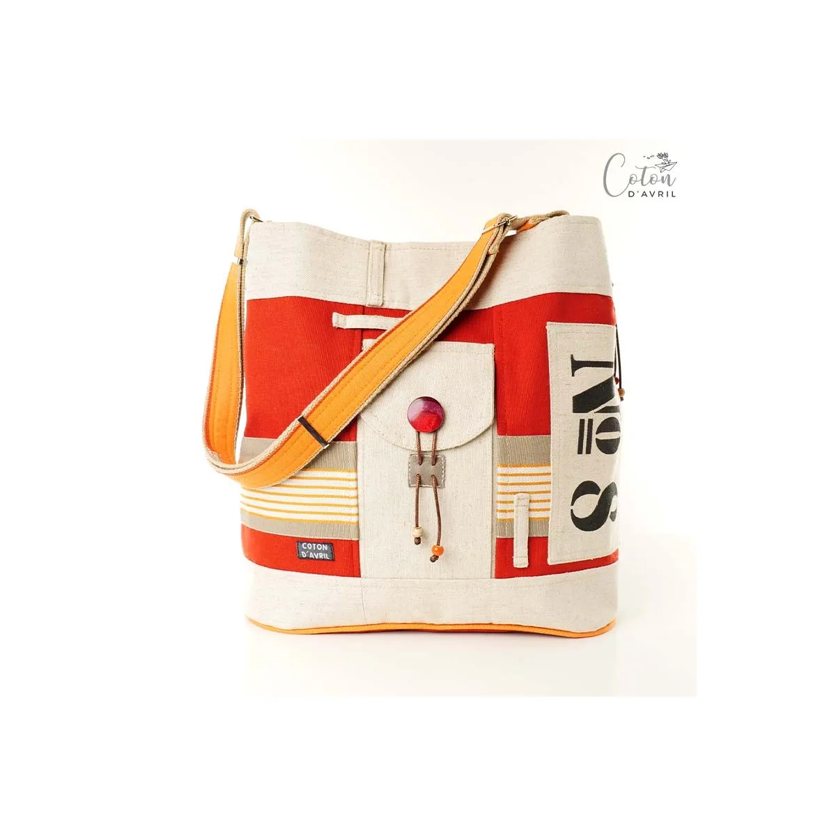 Sac Ecru Brique Orange N°8