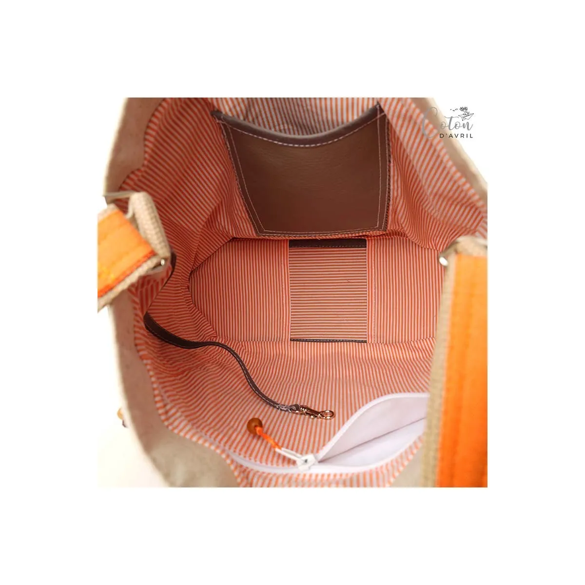 Sac Ecru Brique Orange N°8