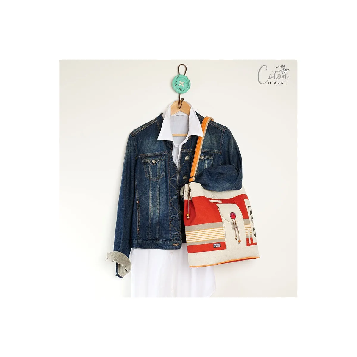 Sac Ecru Brique Orange N°8