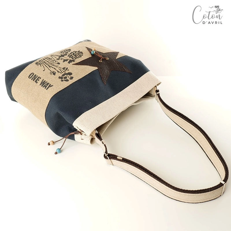 Sac seau Coton d'Avril ONE WAY Bleu Lin