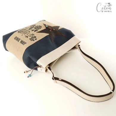 Sac seau Coton d'Avril ONE WAY Bleu Lin