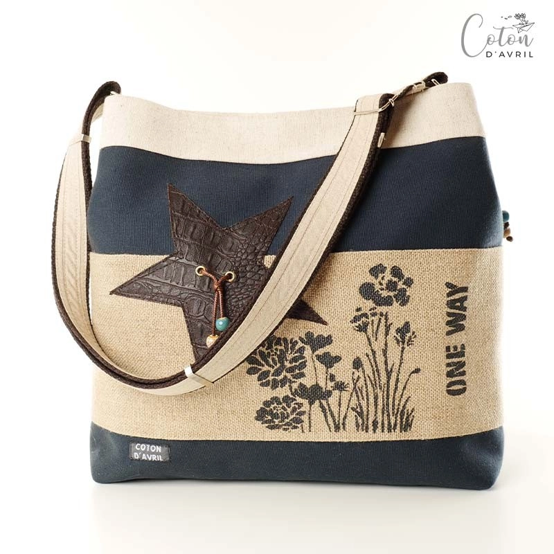 Sac seau Coton d'Avril ONE WAY Bleu Lin