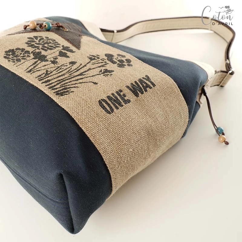 Sac seau Coton d'Avril ONE WAY Bleu Lin